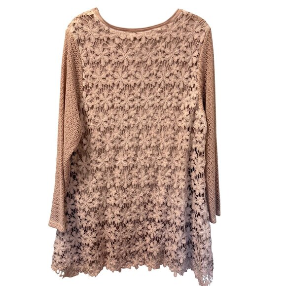 Simply Couture Blouse Sz XL Rose Lace Patchwork Tunic Top. NWT - Picture 12 of 12